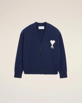 Blue Wool Ami De Coeur Cardigan Blue Wool Ami De Coeur Cardigan