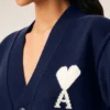 Blue Wool Ami De Coeur Cardigan Blue Wool Ami De Coeur Cardigan