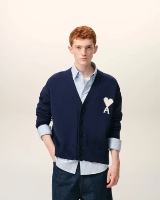 Blue Wool Ami De Coeur Cardigan Blue Wool Ami De Coeur Cardigan