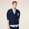 Blue Wool Ami De Coeur Cardigan Blue Wool Ami De Coeur Cardigan