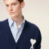 Blue Wool Ami De Coeur Cardigan Blue Wool Ami De Coeur Cardigan