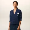 Blue Wool Ami De Coeur Cardigan Blue Wool Ami De Coeur Cardigan