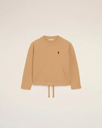 Brown Cotton Ami De Coeur Crewneck Sweatshirt