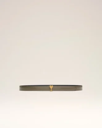 Brown Glazed Leather Ami De Coeur Buckle 25 Mm Belt