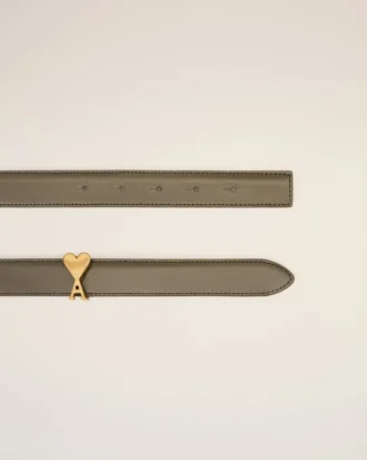 Brown Glazed Leather Ami De Coeur Buckle 25 Mm Belt