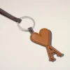Brown Leather Ami De Coeur Keyring Brown Leather Ami De Coeur Keyring