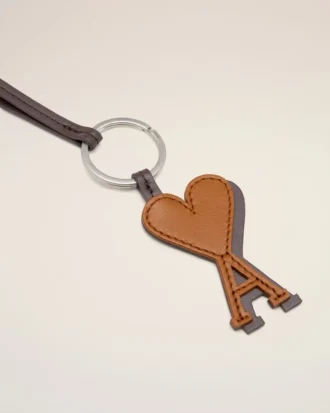 Brown Leather Ami De Coeur Keyring