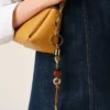 Brown Leather and Metal Ami De Coeur Pearls Keyring Brown Leather and Metal Ami De Coeur Pearls Keyring