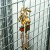 Brown Leather and Metal Ami De Coeur Pearls Keyring Brown Leather and Metal Ami De Coeur Pearls Keyring