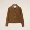 Brown Leather Buttoned Ami De Coeur Jacket Brown Leather Buttoned Ami De Coeur Jacket