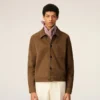 Brown Leather Buttoned Ami De Coeur Jacket Brown Leather Buttoned Ami De Coeur Jacket