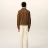 Brown Leather Buttoned Ami De Coeur Jacket Brown Leather Buttoned Ami De Coeur Jacket