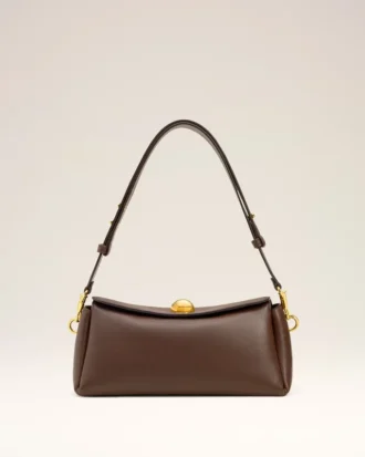 Brown  Smooth Leather Carrousel Bag