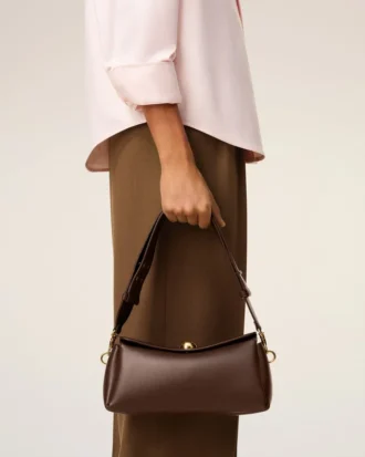 Brown  Smooth Leather Carrousel Bag