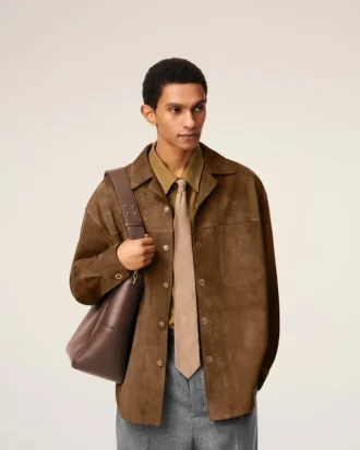 Brown Smooth Leather Carrousel Bucket Bag