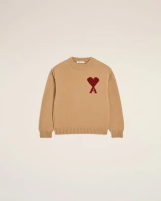Brown Wool Ami De Coeur Crewneck Sweater