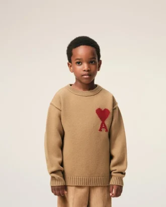 Brown Wool Ami De Coeur Crewneck Sweater