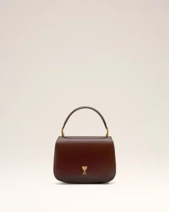 Burgundy Glazed Leather Handle Paris Paris Bag