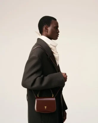 Burgundy Glazed Leather Handle Paris Paris Bag
