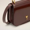 Burgundy Glazed Leather Handle Paris Paris Bag Burgundy Glazed Leather Handle Paris Paris Bag