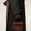 Burgundy Glazed Leather Handle Paris Paris Bag Burgundy Glazed Leather Handle Paris Paris Bag