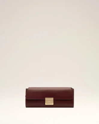 Burgundy Smooth Leather Mimi Pouch