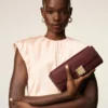 Burgundy Smooth Leather Mimi Pouch Burgundy Smooth Leather Mimi Pouch