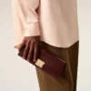 Burgundy Smooth Leather Mimi Pouch Burgundy Smooth Leather Mimi Pouch