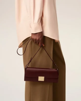Burgundy Smooth Leather Mimi Pouch