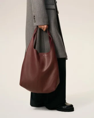 Burgundy Supple Leather Etienne Hobo Bag