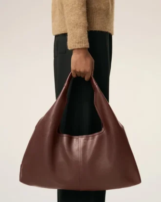 Burgundy Supple Leather Etienne Shoulder Bag