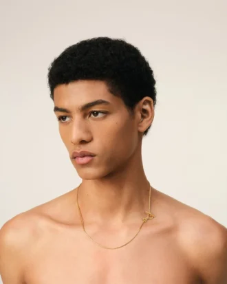 Gold Brass Ami De Coeur 2 in 1 Chain Necklace