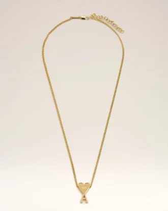 Gold Brass Ami De Coeur Pendant Necklace