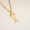 Gold Brass Hammered Ami De Coeur Necklace Gold Brass Hammered Ami De Coeur Necklace