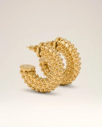 Gold Brass Pearl Earrings