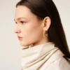 Gold Brass Pearl Earrings Gold Brass Pearl Earrings