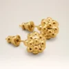 Gold Brass Pearl Studs