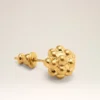 Gold Brass Pearl Studs