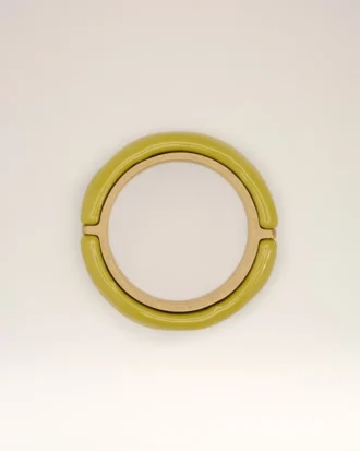 Green Brass Hammered Lacquered Ring