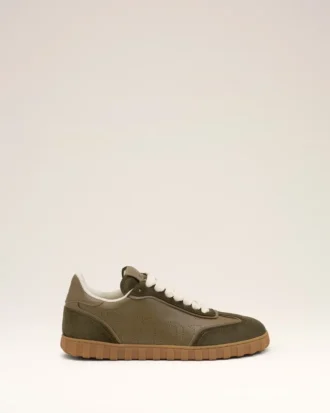 Green Cowhide Leather Step Sneakers Green Cowhide Leather Step Sneakers