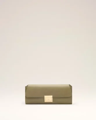 Green Smooth Leather Mimi Pouch