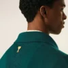 Green Wool and Cotton Boxy Polo