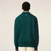 Green Wool and Cotton Boxy Polo