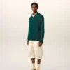 Green Wool and Cotton Boxy Polo