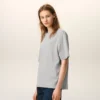 Grey Cotton Ami De Coeur Embossed T-Shirt Grey Cotton Ami De Coeur Embossed T-Shirt