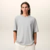 Grey Cotton Ami De Coeur Embossed T-Shirt Grey Cotton Ami De Coeur Embossed T-Shirt
