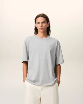 Grey Cotton Ami De Coeur Embossed T-Shirt Grey Cotton Ami De Coeur Embossed T-Shirt