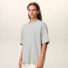 Grey Cotton Ami De Coeur Embossed T-Shirt Grey Cotton Ami De Coeur Embossed T-Shirt
