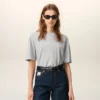 Grey Cotton Ami De Coeur Embossed T-Shirt Grey Cotton Ami De Coeur Embossed T-Shirt