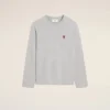 Grey Cotton Ami De Coeur Long Sleeves T-Shirt Grey Cotton Ami De Coeur Long Sleeves T-Shirt
